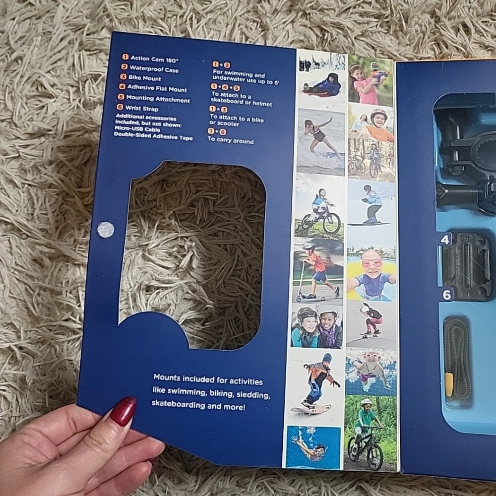 Vtech Kidizoom Action Cam 180° Camera All Weather Waterproof Case & Mounts New